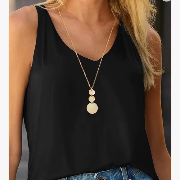 ✨NWT ✨Minimal Geometric Circle Gold Necklace✨ Handmade ✨Artisan✨ Gift … - Picture 3 of 9